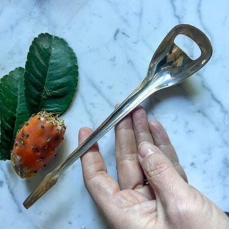 Serving spoon for cocktails and snacks, silver