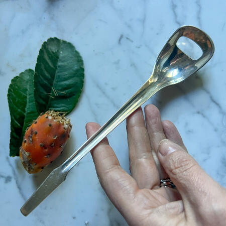 Serving spoon for cocktails and snacks, silver