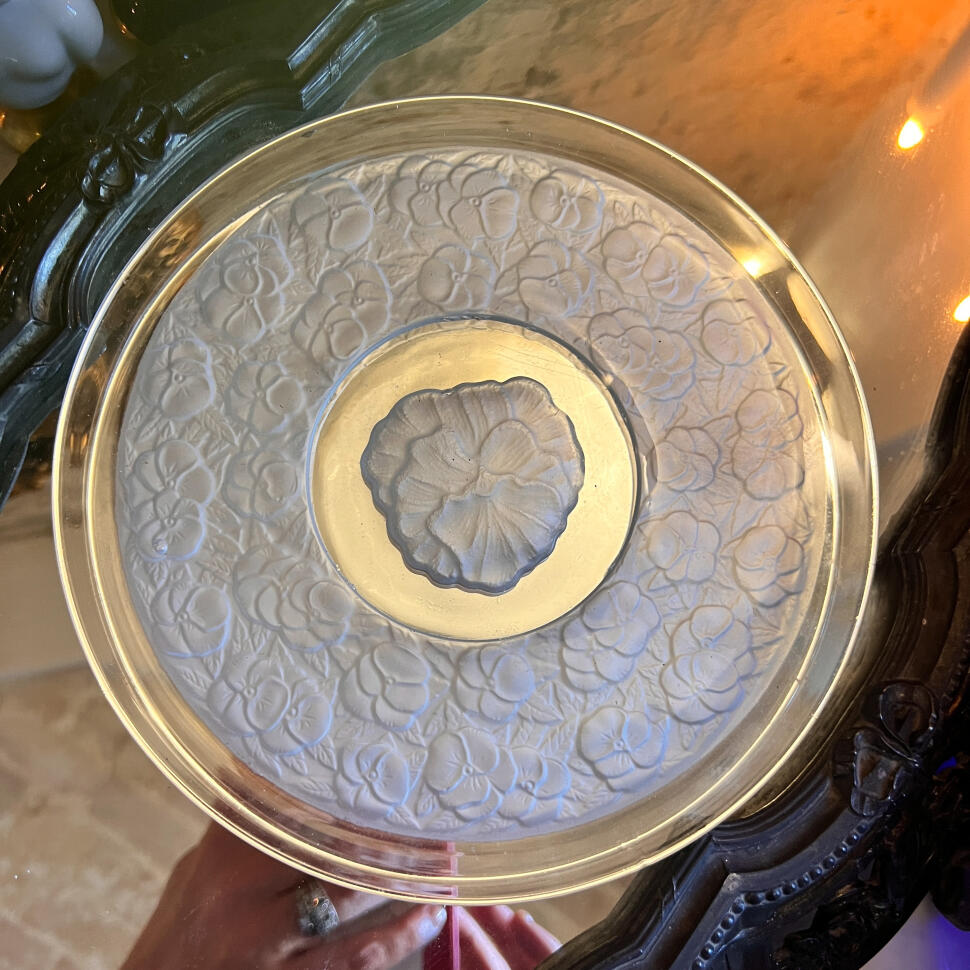 Десертные тарелки, матовое стекло, комплект из 5 шт., Франция, 1930–1940-е годы