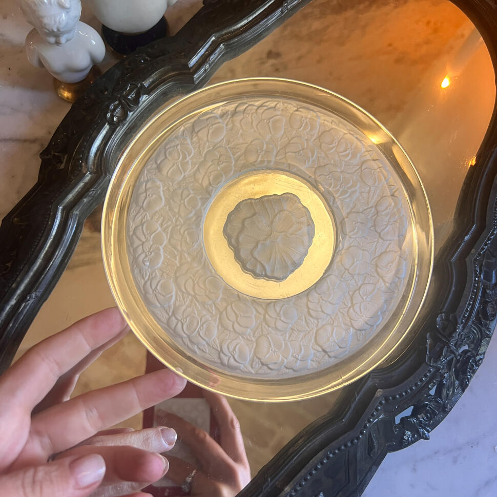 Десертные тарелки, матовое стекло, комплект из 5 шт., Франция, 1930–1940-е годы