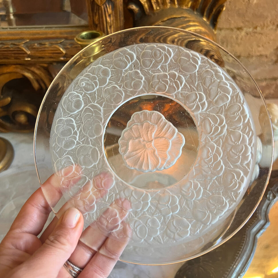 Десертные тарелки, матовое стекло, комплект из 5 шт., Франция, 1930–1940-е годы