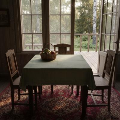 Скатерть нуарная, наивное ар-деко, upcycle