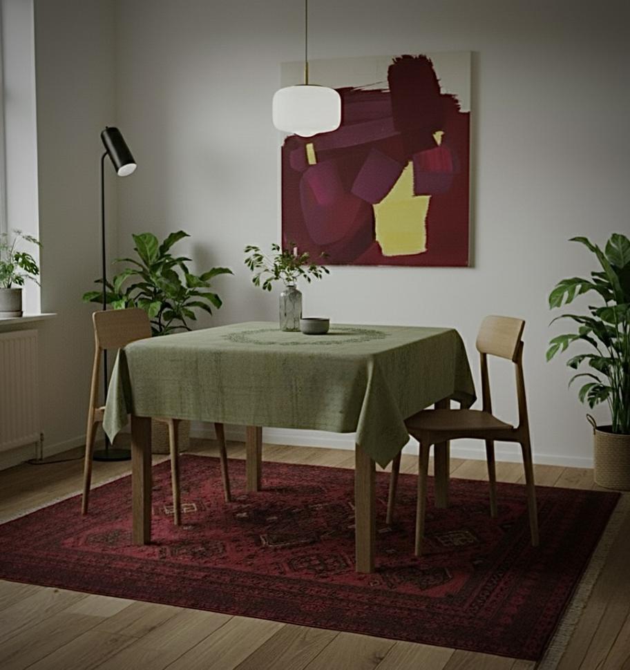 зеленая скатерть с вышивкой, upcycle