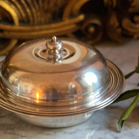 Legumier container for second courses with lid  silver plated Italy