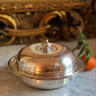 Legumier container for second courses with lid  silver plated Italy