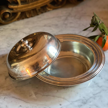 Legumier container for second courses with lid  silver plated Italy