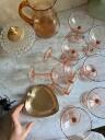 Crémant glass pink crystal 60s Italy markdown