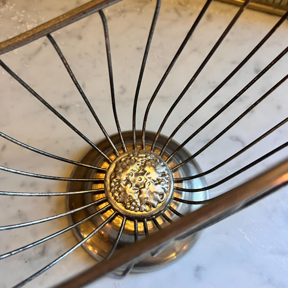 Bottle holder, silver-plated metal, Italy, circa 1960s