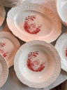 Set of 6 soup plates and 2 deep serving round dishes 