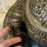 Terrine soup bowl with dish, tin Italy