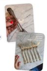 6 seporate forks Christofle and  sugar tongs