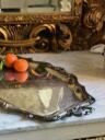 Cast tray with openwork handles 60 cm, deep silver plated, France