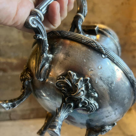 Teapot, silver-plated, France, 19th century, Victor Saglier