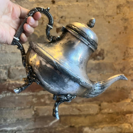 Teapot, silver-plated, France, 19th century, Victor Saglier