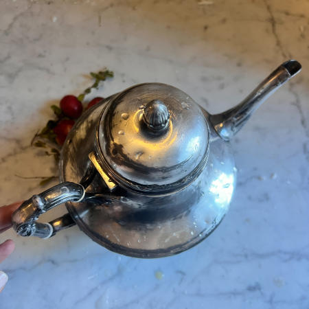 Teapot, silver-plated, France, 19th century, Victor Saglier