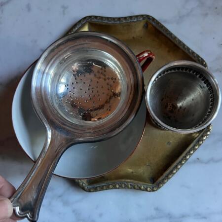 Tea strainer cupronickel Italy