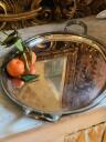 Cast tray with handles 60 cm silver plated 