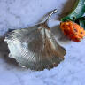 Bowl tray "ginko leaf" silver plated