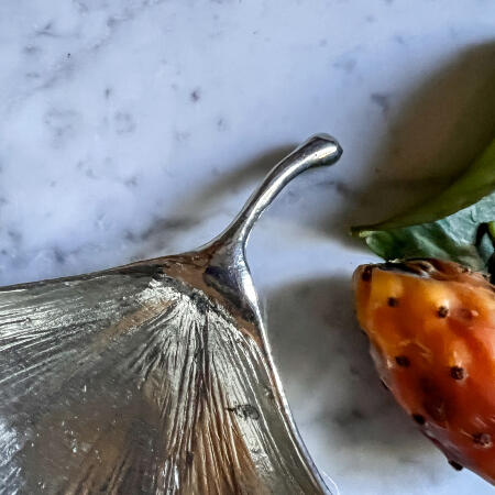 Bowl tray "ginko leaf" silver plated