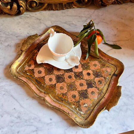 Florentine wood tray 40x29 cm Italy