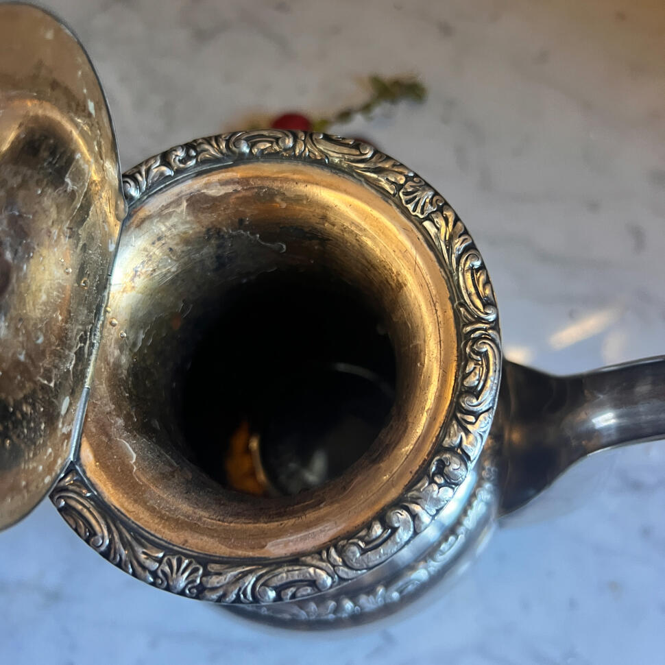 Teapot silver-plated ebony handle, Fraget, Poland 1848
