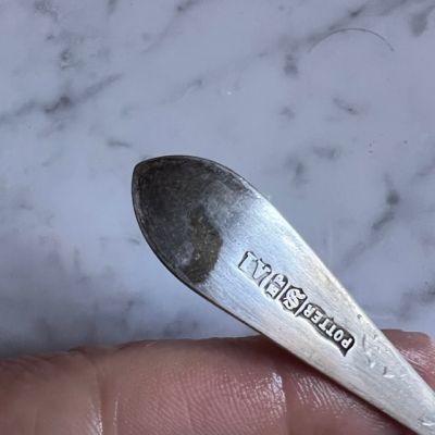 Ситечко ложка дуршлаг  серебрение по латуни Англия