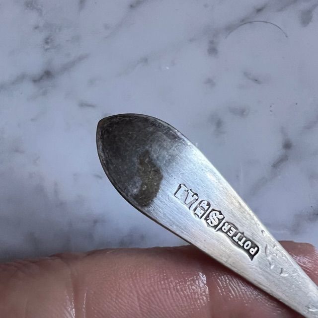 Strainer spoon colander silver plated on brass England