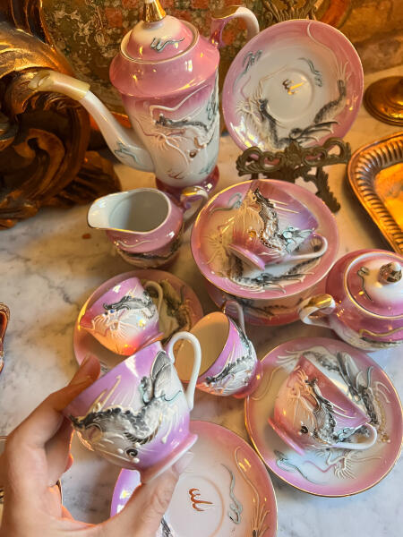 Кофейный сервиз Kutani на 6 персон, фарфор, Япония, конец 19 века