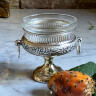 Caviar bowl stand for caviar crystal metal silver plated