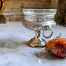 Caviar bowl stand for caviar crystal metal silver plated