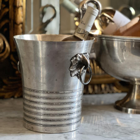 Ice bucket for champagne, silvering, "Argit", mid century, France. 