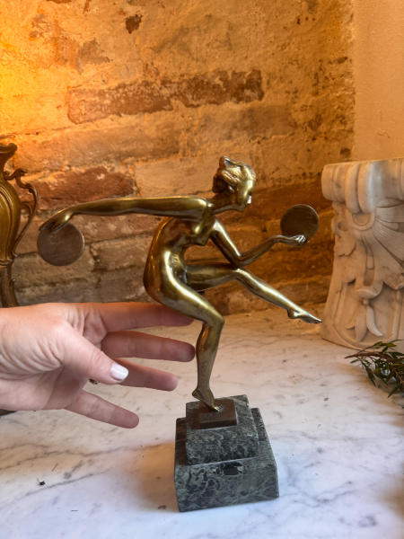Танцовщица с дисками, патинированная бронза, по модели Деренна (Марселя-Андре Бурена), Франция, около 1930 года