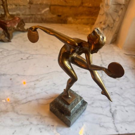 Танцовщица с дисками, патинированная бронза, по модели Деренна (Марселя-Андре Бурена), Франция, около 1930 года