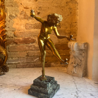 Танцовщица с шарами, позолоченная бронза, по модели Деренна (Марселя-Андре Бурена), Франция, около 1930 года