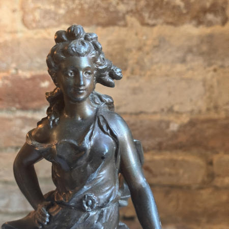 Женская фигура в развевающемся платье, патинированная бронза, Франция, около 1900 года