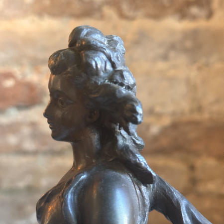 Женская фигура в развевающемся платье, патинированная бронза, Франция, около 1900 года