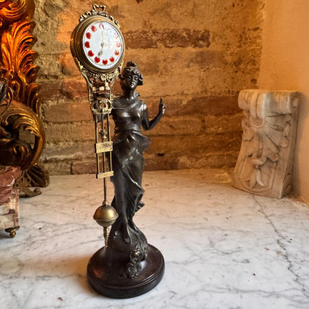 Фигурные маятниковые часы, бронза и латунь, Франция, около 1900 года