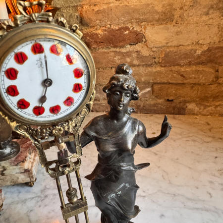 Фигурные маятниковые часы, бронза и латунь, Франция, около 1900 года