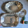 Tray set of 3 items silver plated England