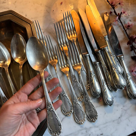 Cutlery set, Nickel silver, Germany 20th century 