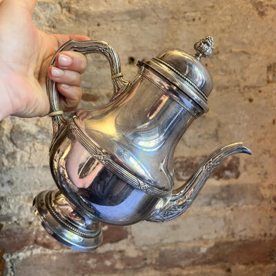 Teapot, silver-plated, France, late 19th century