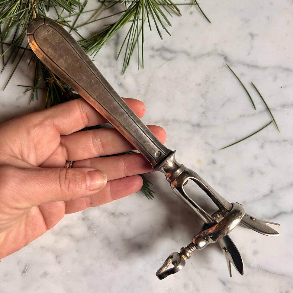 Meat clamp, Silverplate, Leg of Lamb holder, 1900s France