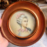 Portrait plate, copper with print under glass, France, mid-20th century