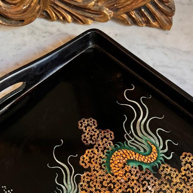 Поднос, папье-маше и лак, Япония, 1970-е годы, длина 62 см