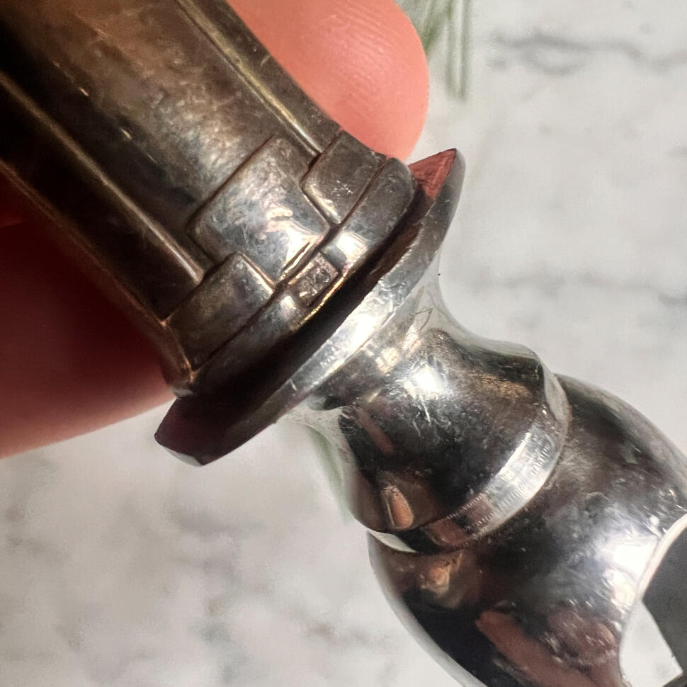 Meat clamp, silver and steel, France, early 1900s