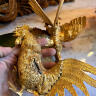 Paired sculptures of roosters set of 2 pieces bronze  gilding France 20th century