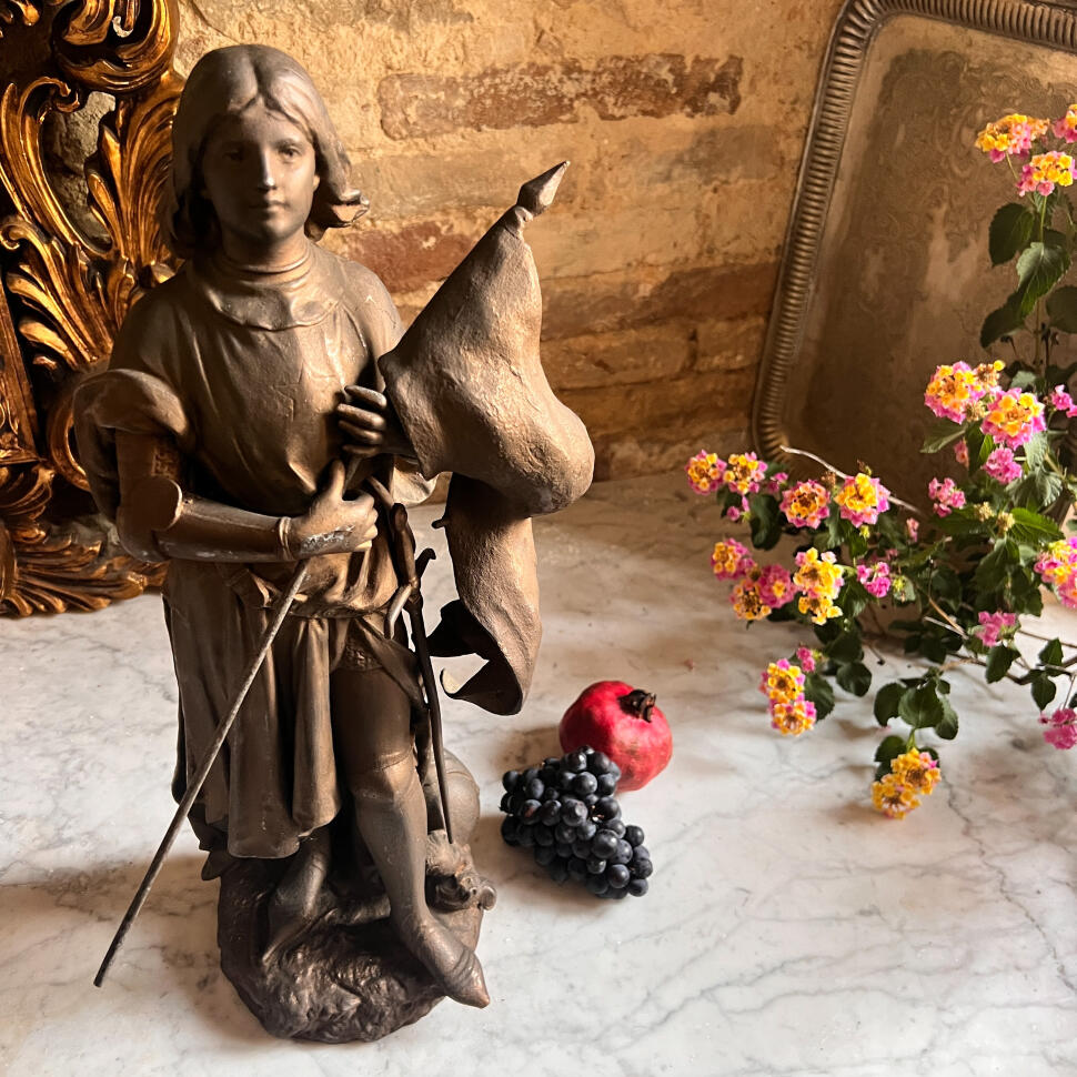 Скульптура Жанны д’Арк, бронза, высота 50 см, Франция, начало XX века