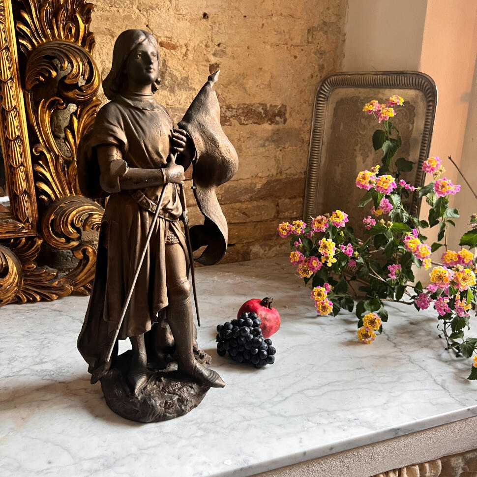 Скульптура Жанны д’Арк, бронза, высота 50 см, Франция, начало XX века