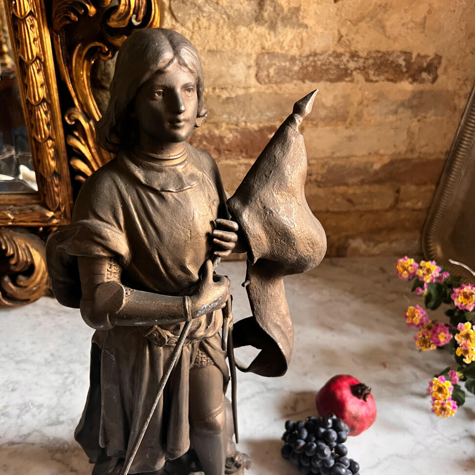 Скульптура Жанны д’Арк, бронза, высота 50 см, Франция, начало XX века