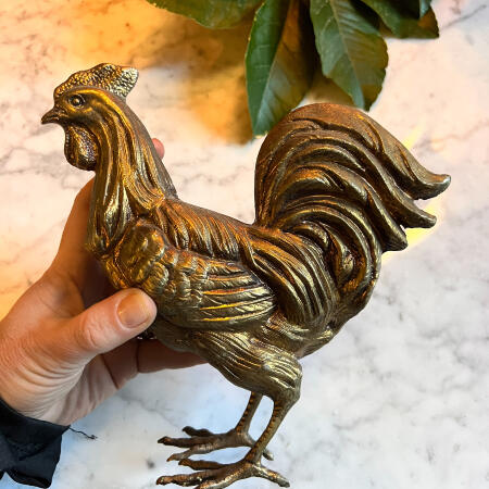 Rooster sculpture, bronze, gilding, France, 20th century